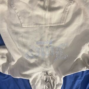 PLUS SIZ Juicy Couture Off-White Hoodie with Rhinestone Detail {TWO PIECE!!}